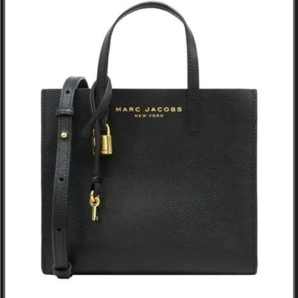 Marc Jacobs Black Leather Tote Bag